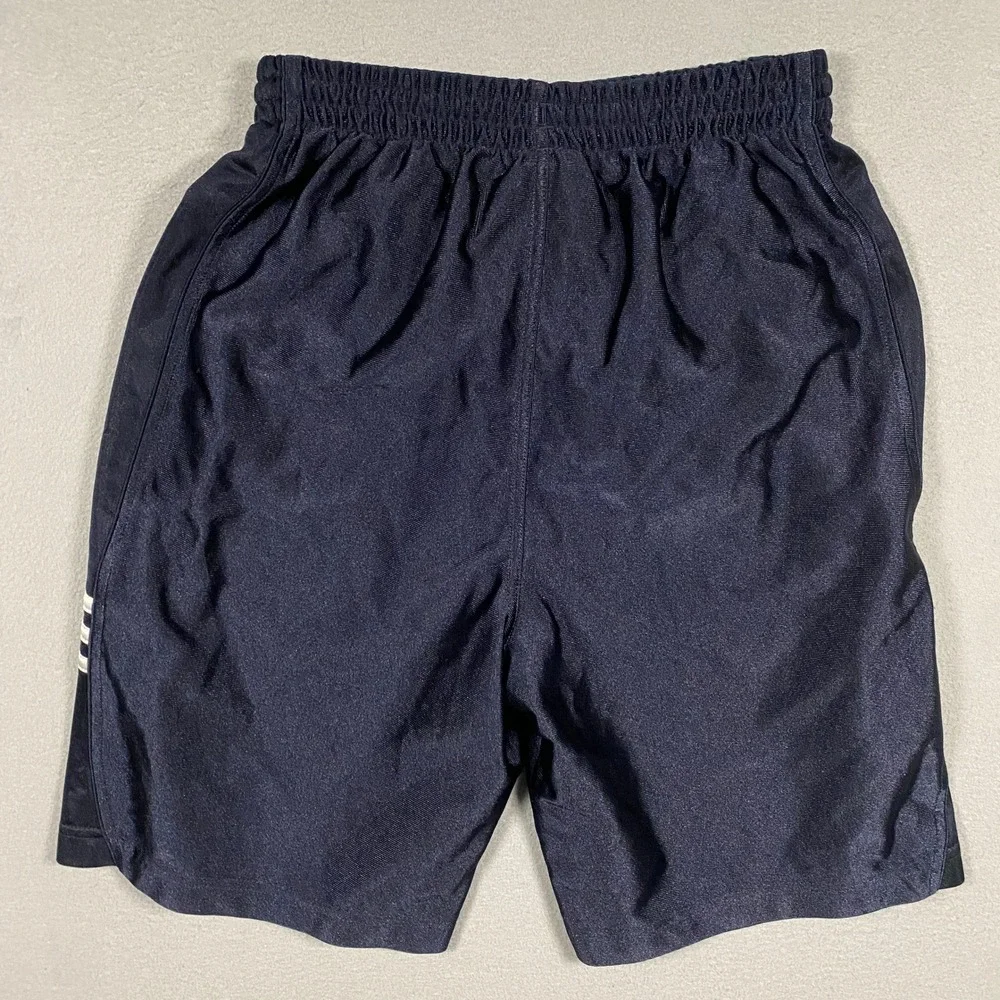 Y2K Adidas Soccer Shorts Mens Large Navy Blue 3-Stripe Athletic ARB001 234386